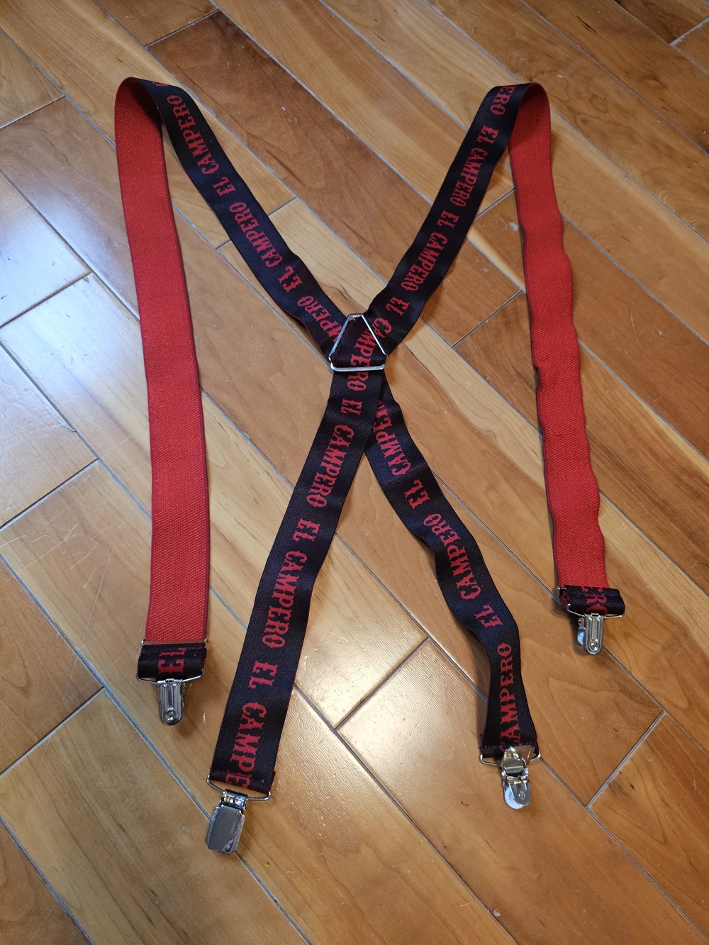 El Campero Branded Suspenders - Red And Black